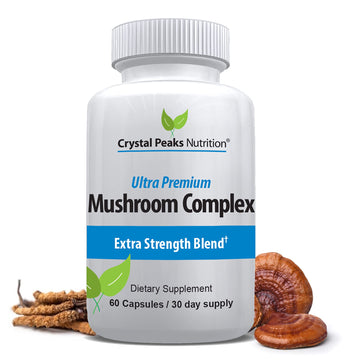 Mushroom Superfood Master Blend Mushroom Capsules Supplement, 10 Mushroom Complex & Adaptogens - Lions Mane, Chaga, Cordyceps, Reishi Extract & more - 60 capsules