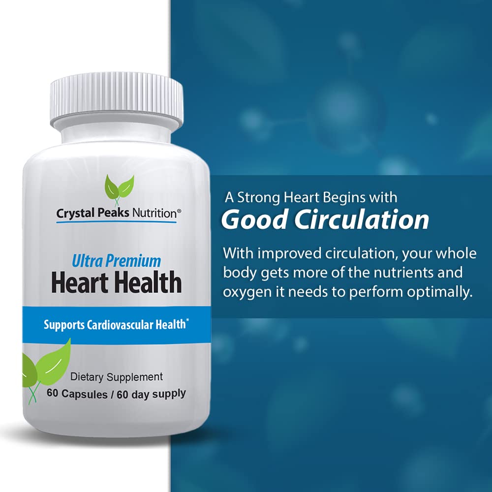 Ultra Premium Heart Support – Vitamin K2, D3 & Calcium – Supports Circulation, Arteries & Cholesterol Balance – 60 Capsules
