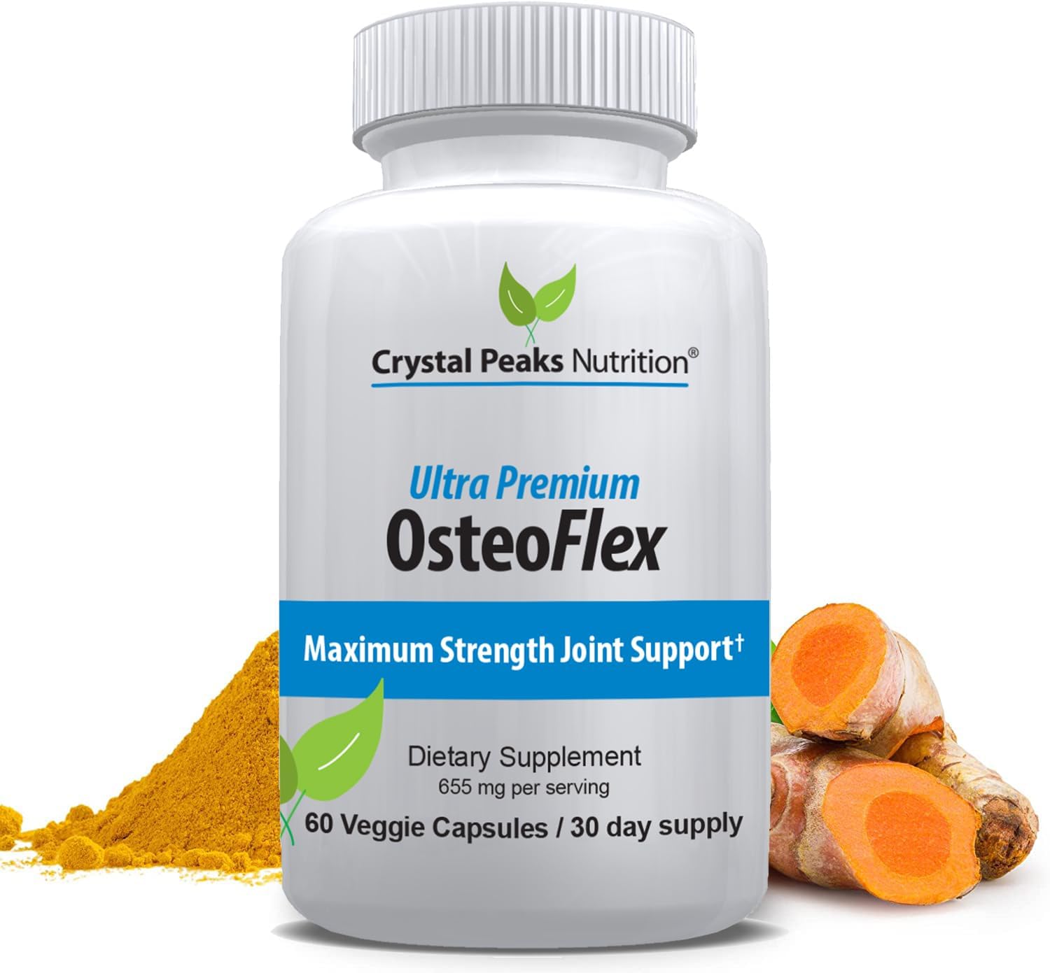 Organic Curcuminoids Osteoflex – Turmeric & Bioperine for Joint Support & Absorption – 60 Capsules (30-Day Supply)