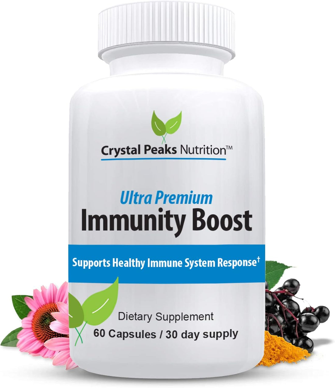 Immune Support Capsules – Elderberry, Vitamin C, Zinc & More – Easy-to-Swallow, 60 Vegan Capsules (30-Day Supply)