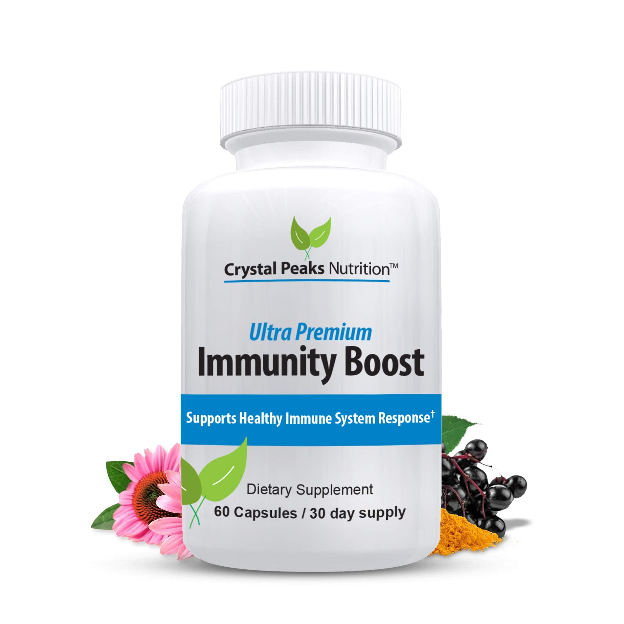 Immune Support Capsules – Elderberry, Vitamin C, Zinc & More – Easy-to-Swallow, 60 Vegan Capsules (30-Day Supply)